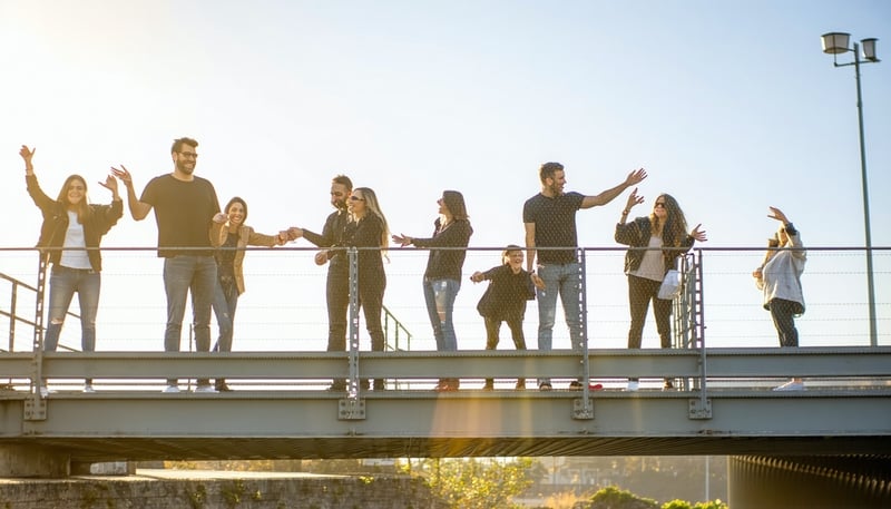 People connecting and engaging through one.ten.bridged lifestyle platform